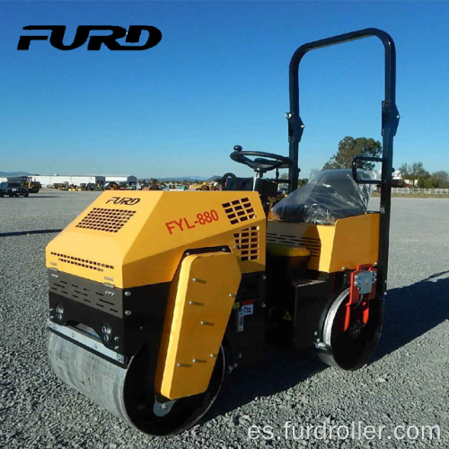 Compactador de vibración de doble tambor diesel de 1 tonelada (FYL-880)